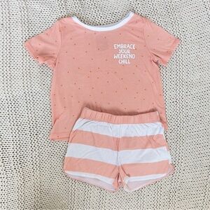 Cat & Jack Girl's Stripped Pajama Set Soft and Cozy Sleepwear Size Small (6-6x)